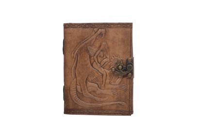 Handmade Charcoal Antique dragon of the angel  Embossed Leather note book journal handmade book Embossed Note Book Diary